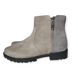 🌻NEW Sorel Gray Emelie II Waterproof Full Grain Leather Ankle Boot Size 9.5